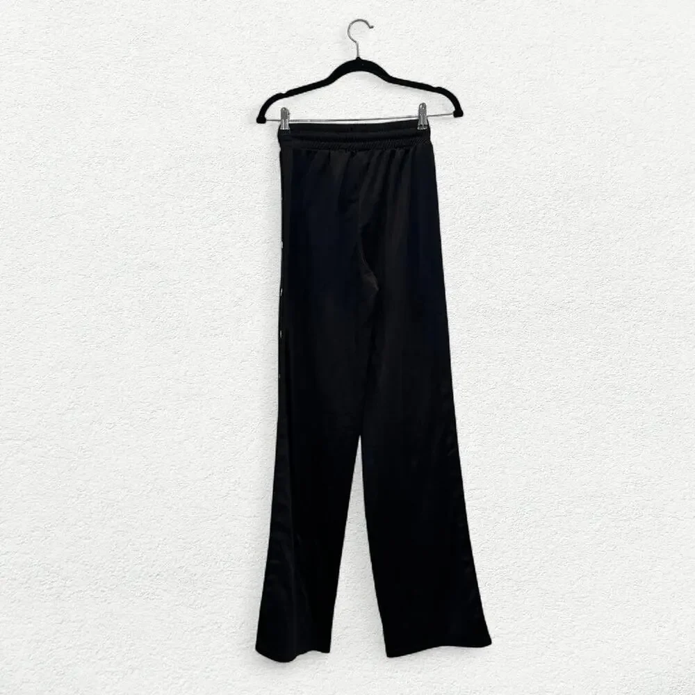 Snap On Snap Off Track Pants in Black with Silver Buttons - Picture 6 of 8